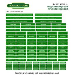 LNER (Green and White) Station Name Signs - N Gauge