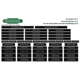 Southern Railway (Black) Station Signs Full Set - OO Gauge