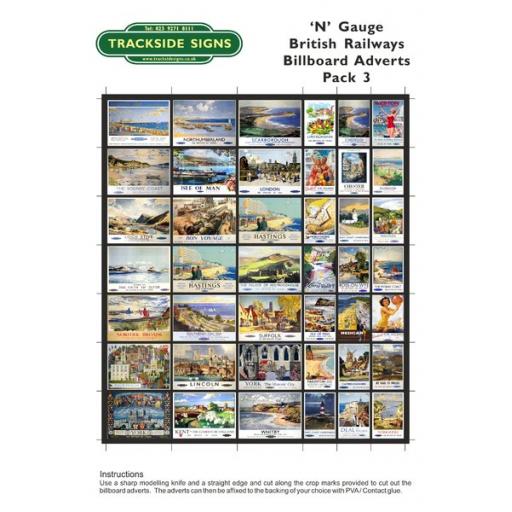 British Railways Billboard Sheet- Pack 3 - N Gauge