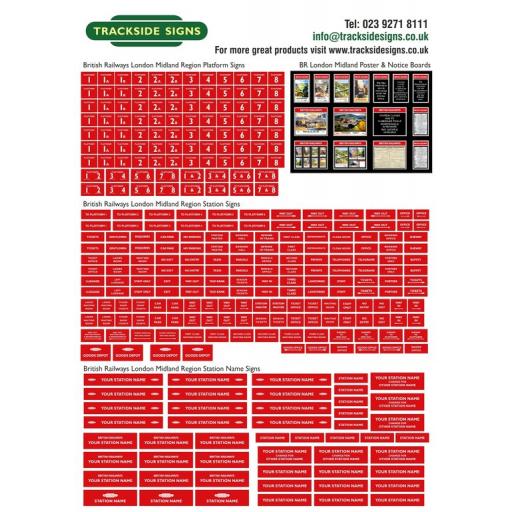 British Railways London Midland Region Full Station Sign Sets - N Gauge