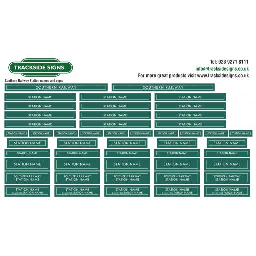 Southern Railway Station Name Signs - OO Gauge