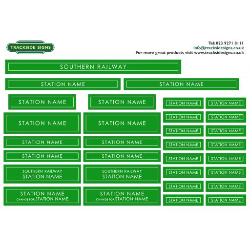 Southern Railway - Station Name Signs - O Gauge - 3 Colour Options Available