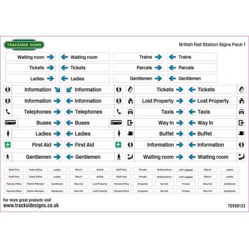 British Rail General Station Signs (Pack 1) - O Gauge