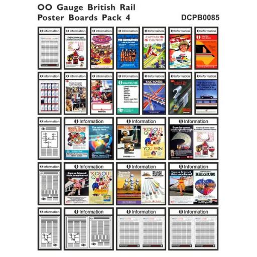 Die Cut British Rail Poster Boards OO Gauge - Pack 4