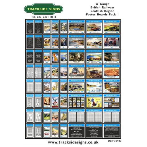 Die Cut BR Scottish Region Poster Boards - O Gauge