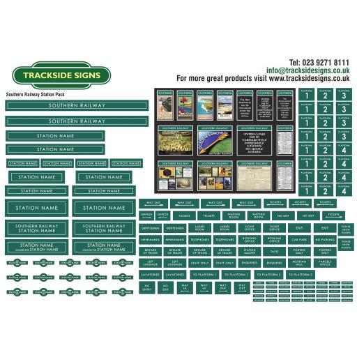 Southern Railway (Dark Green and White) Small Station Sign Packs - OO Gauge