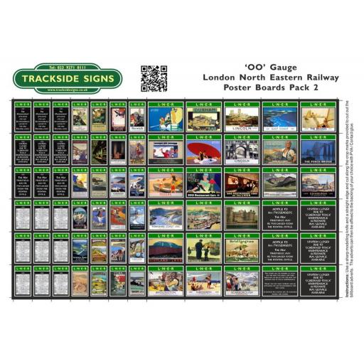 LNER - Poster Board Sheets Pack 2 - OO Gauge