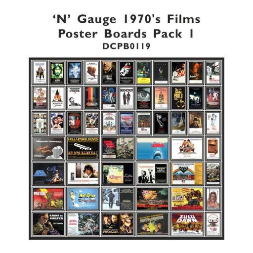 Die Cut 1970's Films Poster Boards - N Gauge