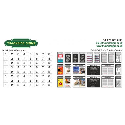 British Rail - Platform Numbers and Posterboards - OO Gauge