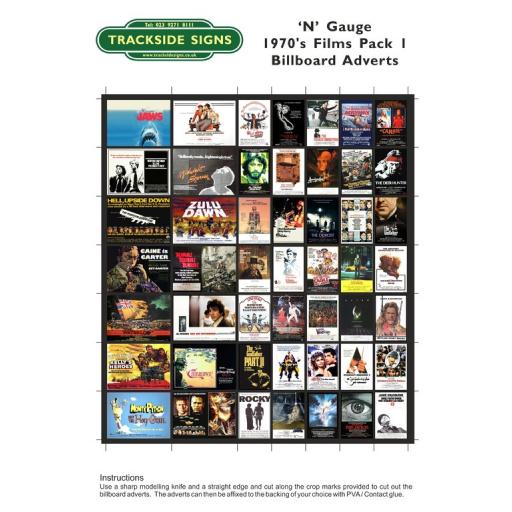 1970's Films - Billboard Sheets - Pack 1 - 'N' Gauge