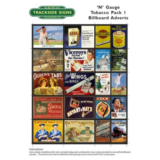 Tobacco Billboard Sheets - N Gauge