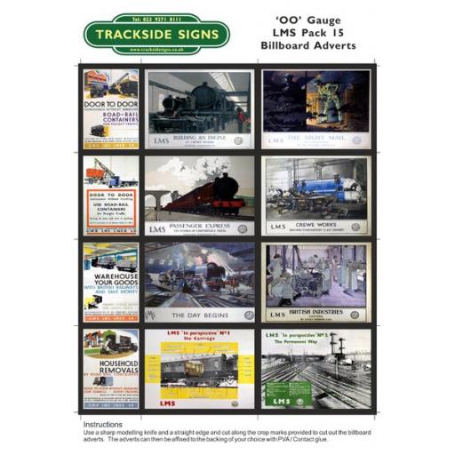 LMS Billboard Sheets Pack 15 - 'OO' Gauge