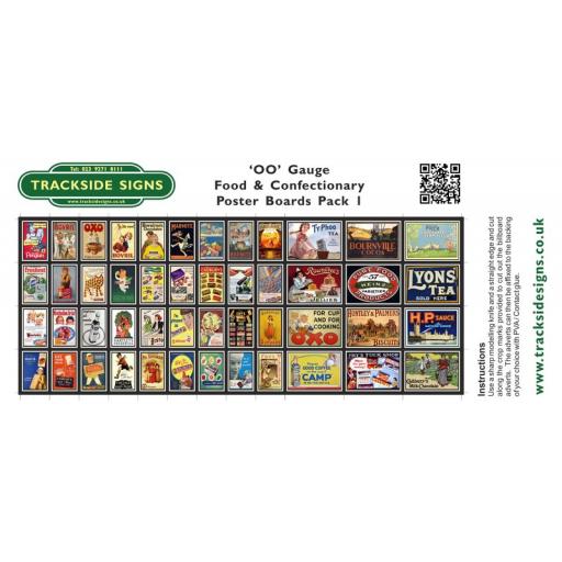 Food & Confectionary Station Poster Board Sheets Pack 1 - 'OO' Gauge