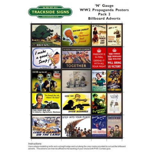 WW2 Propaganda - Billboard Sheets - Pack 2 - 'N' Gauge