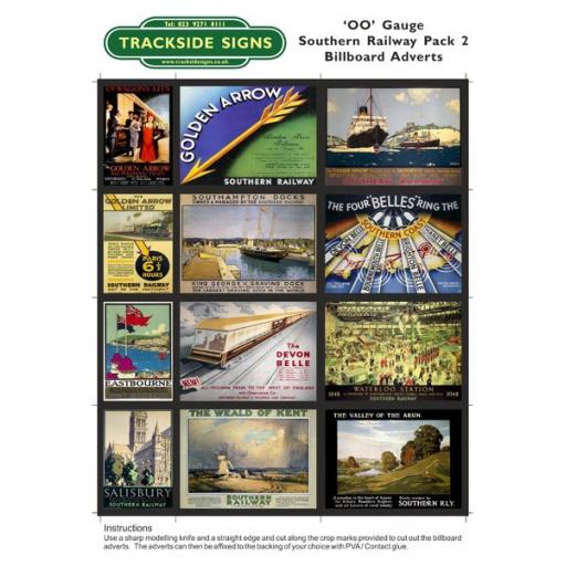 Southern Railway Billboard Sheets Pack 2 - OO Gauge