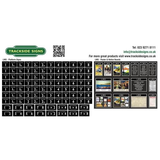 LMS - Platform Numbers and Posterboards - Black - OO Gauge