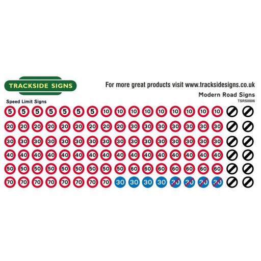 Speed Limit Signs (Modern) - OO Gauge