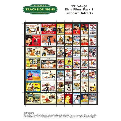 Elvis Films Billboard Sheet Pack 1 - N Gauge