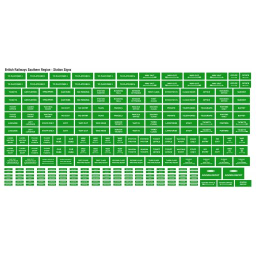 British Railways Southern Region General Station Signs - OO Gauge