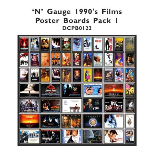 Die Cut 1990's Films Poster Boards - N Gauge