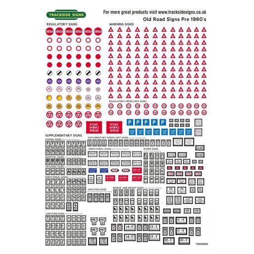 Pre 1960s Road Signs (Uncut) - N Gauge