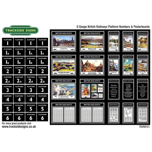 British Railways Platform Numbers and Posterboards - O Gauge