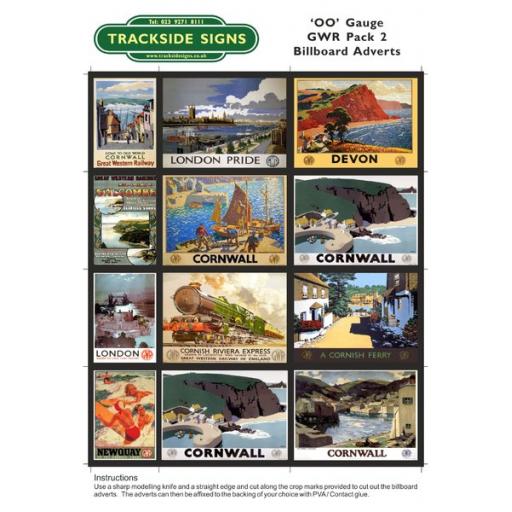 GWR Billboard Sheets Pack 2 - 'OO' Gauge