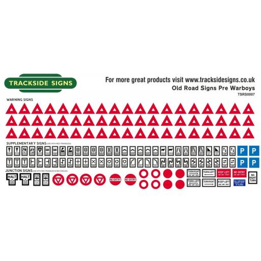 Pre 1960s Road Signs (Small Set) - OO Gauge