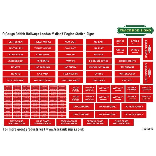 British Railways London Midland Region - General Station Signs - O Gauge