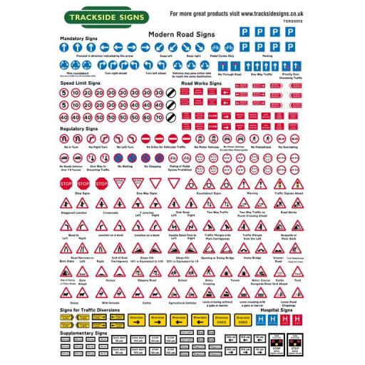 Modern Road Signs (Uncut) - OO Gauge