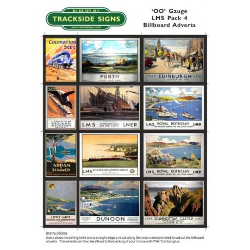 LMS Billboard Sheets Pack 4 - 'OO' Gauge