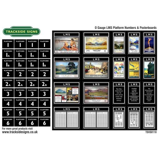 LMS - Platform Numbers and Posterboards - Black - O Gauge