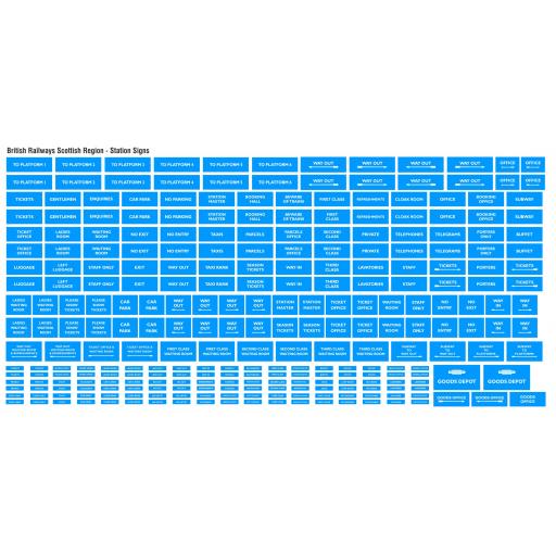 British Railways Scottish Region General Station Signs - OO Gauge