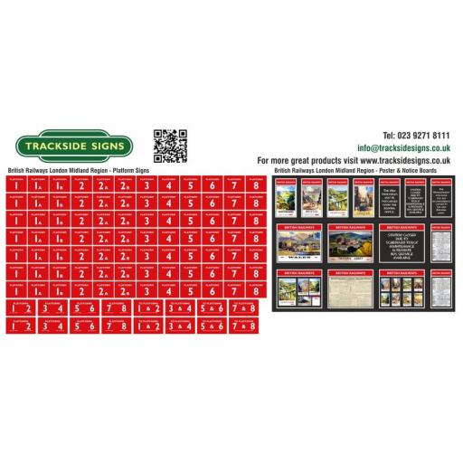 British Railways London Midland Region Platform Numbers and Posterboards - OO Gauge