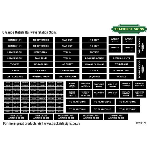 GWR Black - General Station Signs - O Gauge