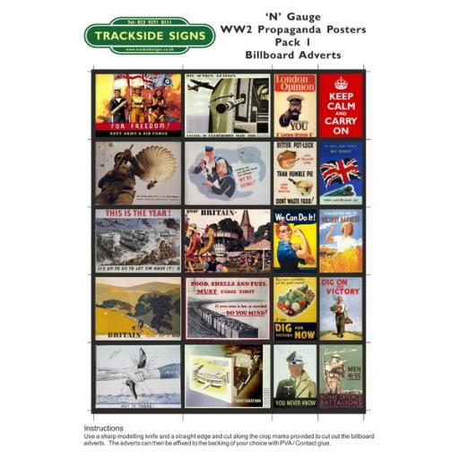 WW2 Propaganda - Billboard Sheets - Pack 1 - 'N' Gauge