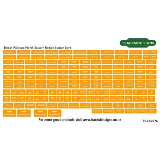 British Railways North Eastern Region General Station Signs - N Gauge