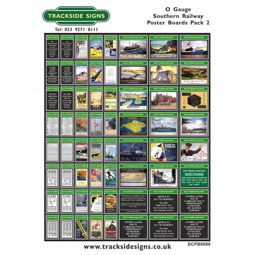 Die Cut Southern Railway Poster Boards Pack 2 (Green & White) - O Gauge