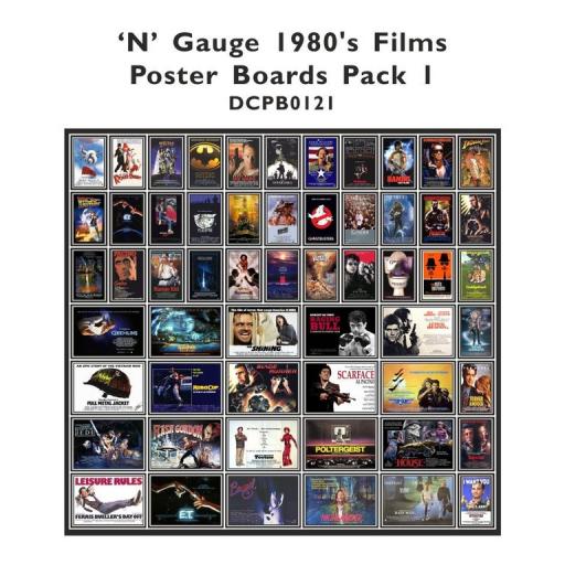 Die Cut 1980's Films Poster Boards - N Gauge