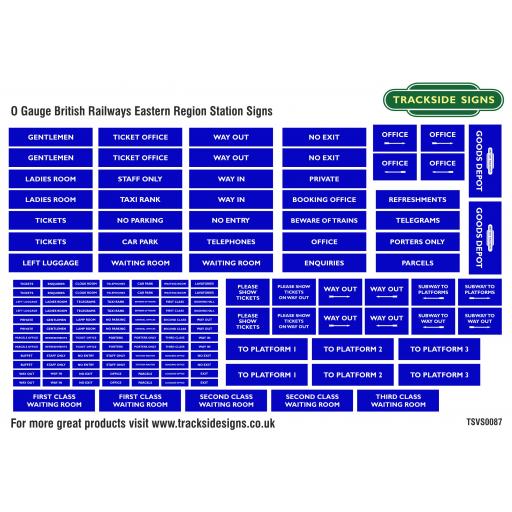 British Railways Eastern Region - General Station Signs - O Gauge