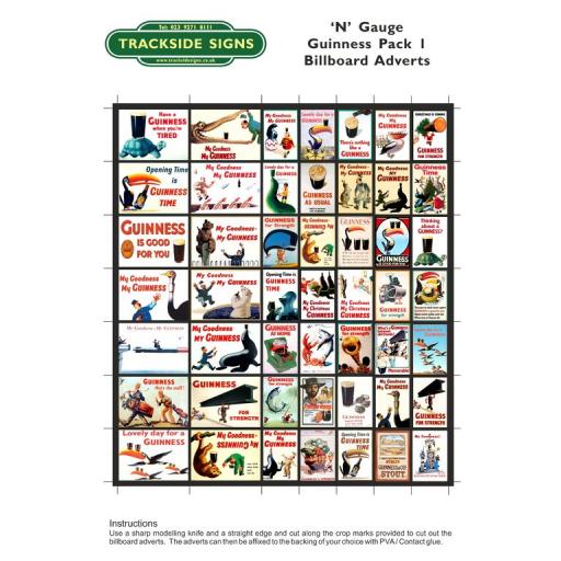 Guinness Adverts - Billboard Sheet Pack 1 - N Gauge