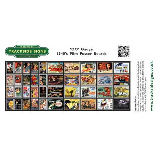 1940's Films Station Poster Board Sheets - 'OO' Gauge