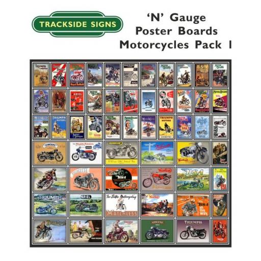 Die Cut Motorcycle Poster Boards - N Gauge