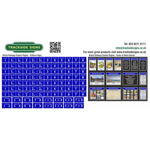 British Railways Eastern Region Platform Numbers and Posterboards - OO Gauge