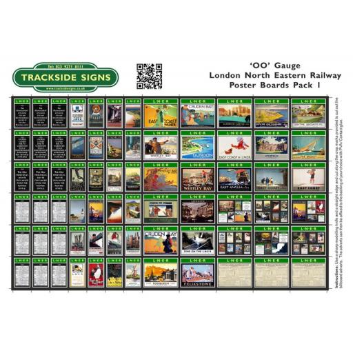 LNER - Poster Board Sheets Pack 1 - OO Gauge