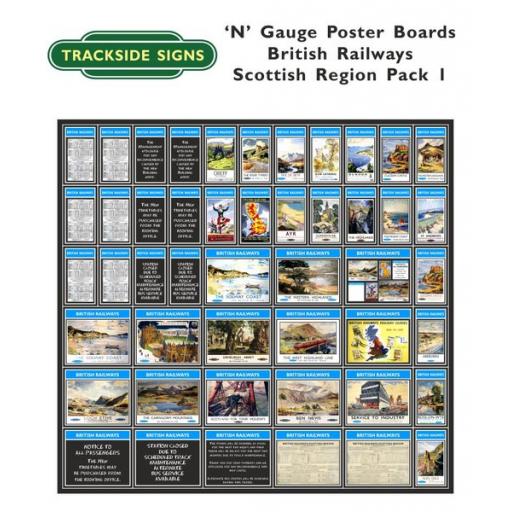 Die Cut British Railways Scottish Region Poster Boards - N Gauge