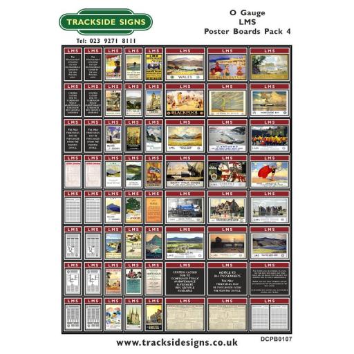 Die Cut LMS Poster Boards Pack 4 (Maroon) - O Gauge