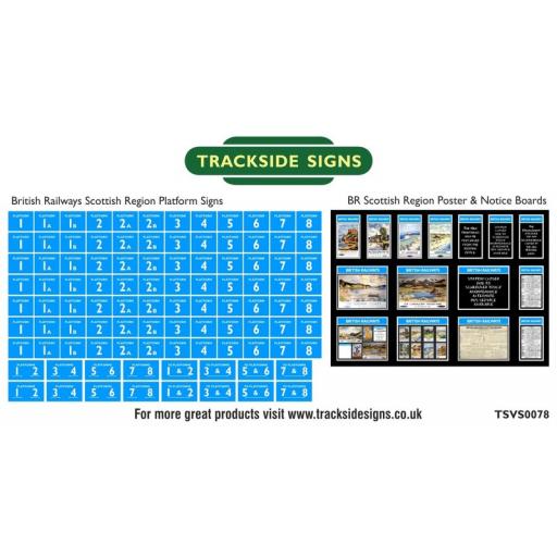 British Railways Scottish Region Platform Numbers and Posterboards - N Gauge