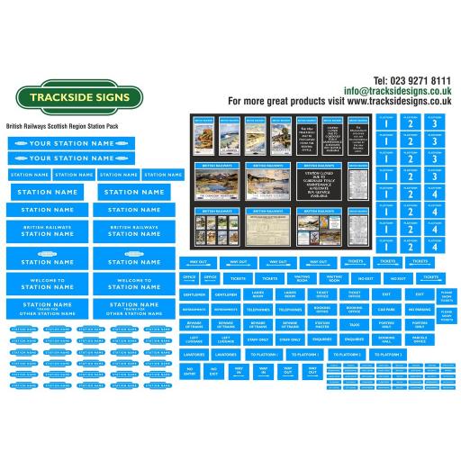 British Railways Scottish Region Small Station Sign Packs - OO Gauge