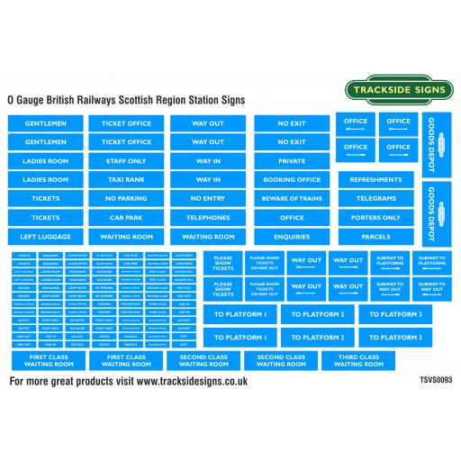 British Railways Scottish Region - General Station Signs - O Gauge